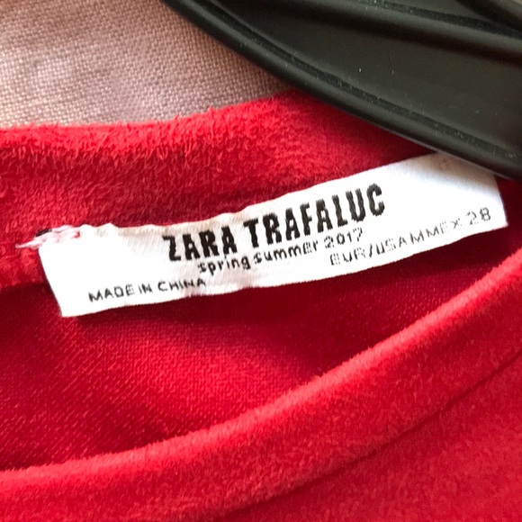 Zara Red Suede Dress - Picture 6 of 7